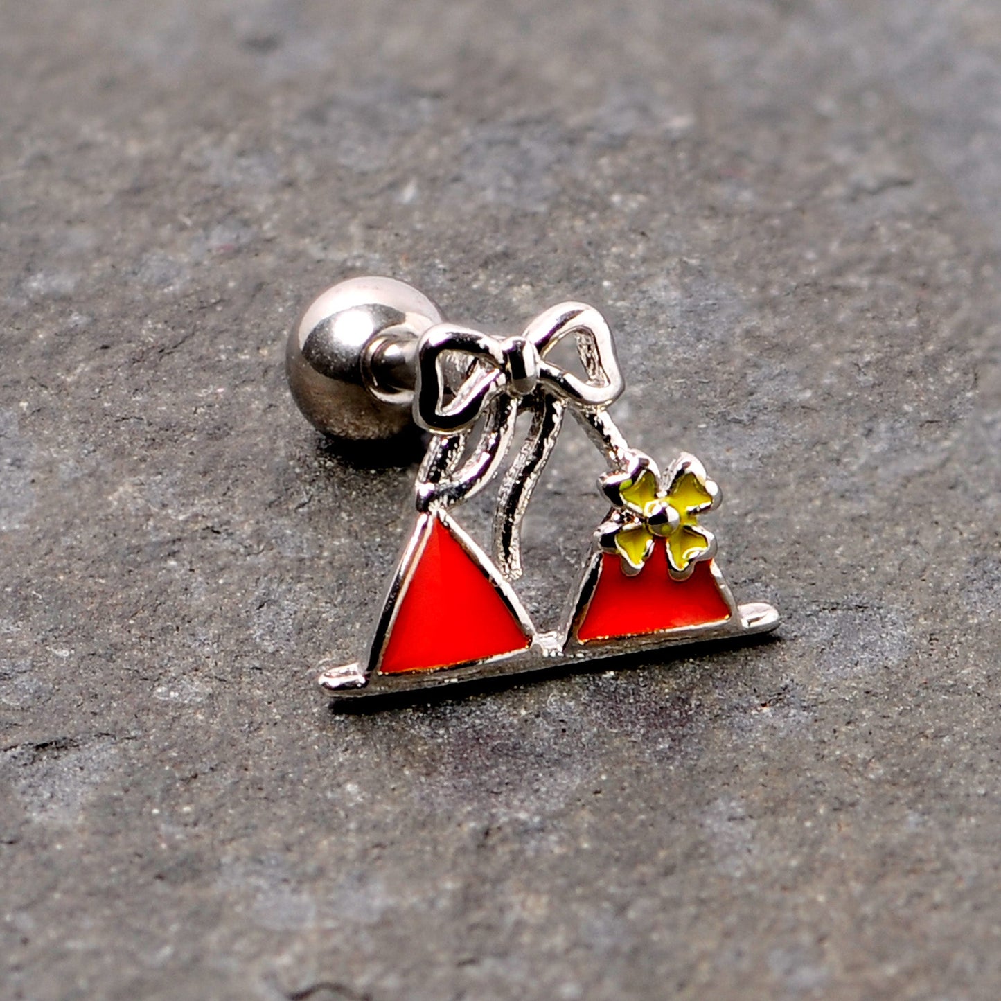 16 Gauge 1/4 Red Itty Bitty Bikini Cartilage Tragus Earring