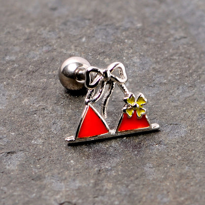 16 Gauge 1/4 Red Itty Bitty Bikini Cartilage Tragus Earring