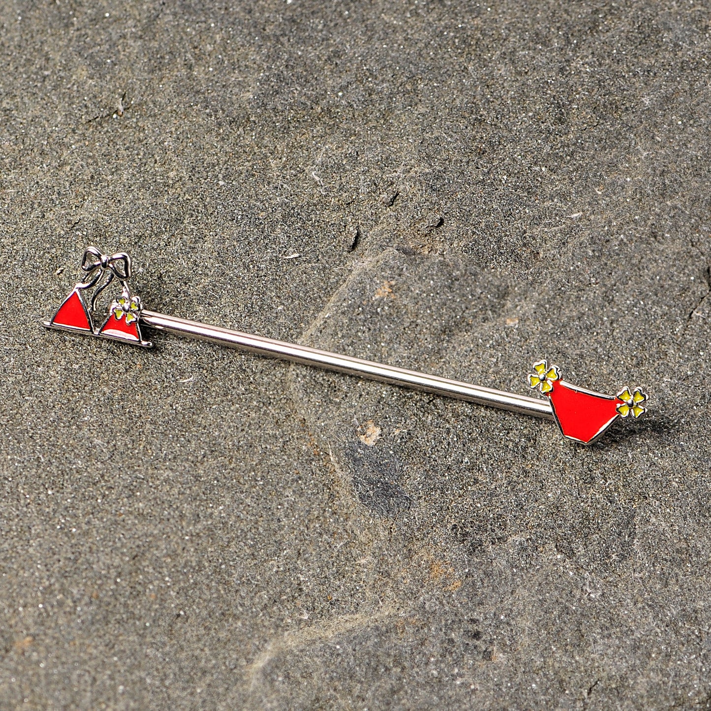 14 Gauge Red Itty Bitty Bikini Industrial Barbell 38mm