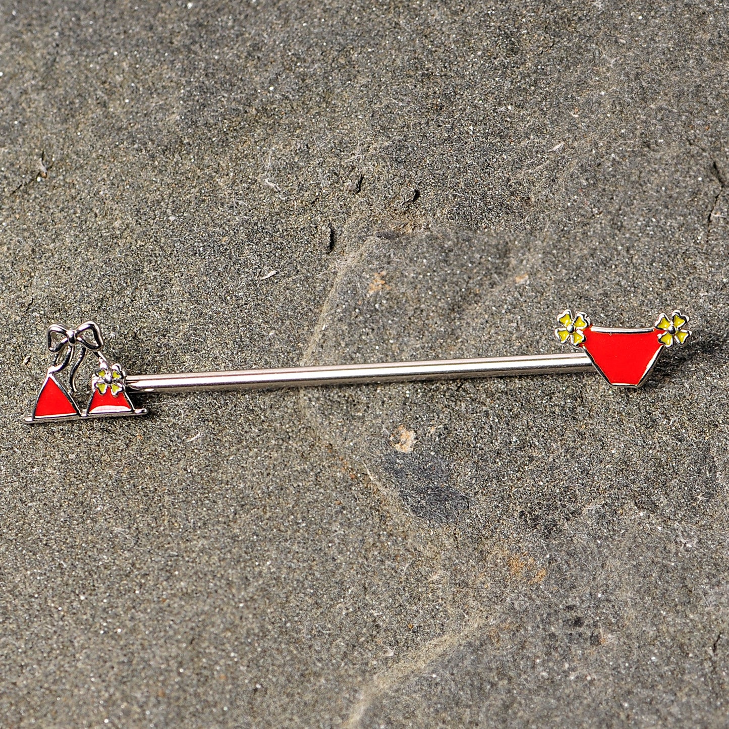 14 Gauge Red Itty Bitty Bikini Industrial Barbell 38mm