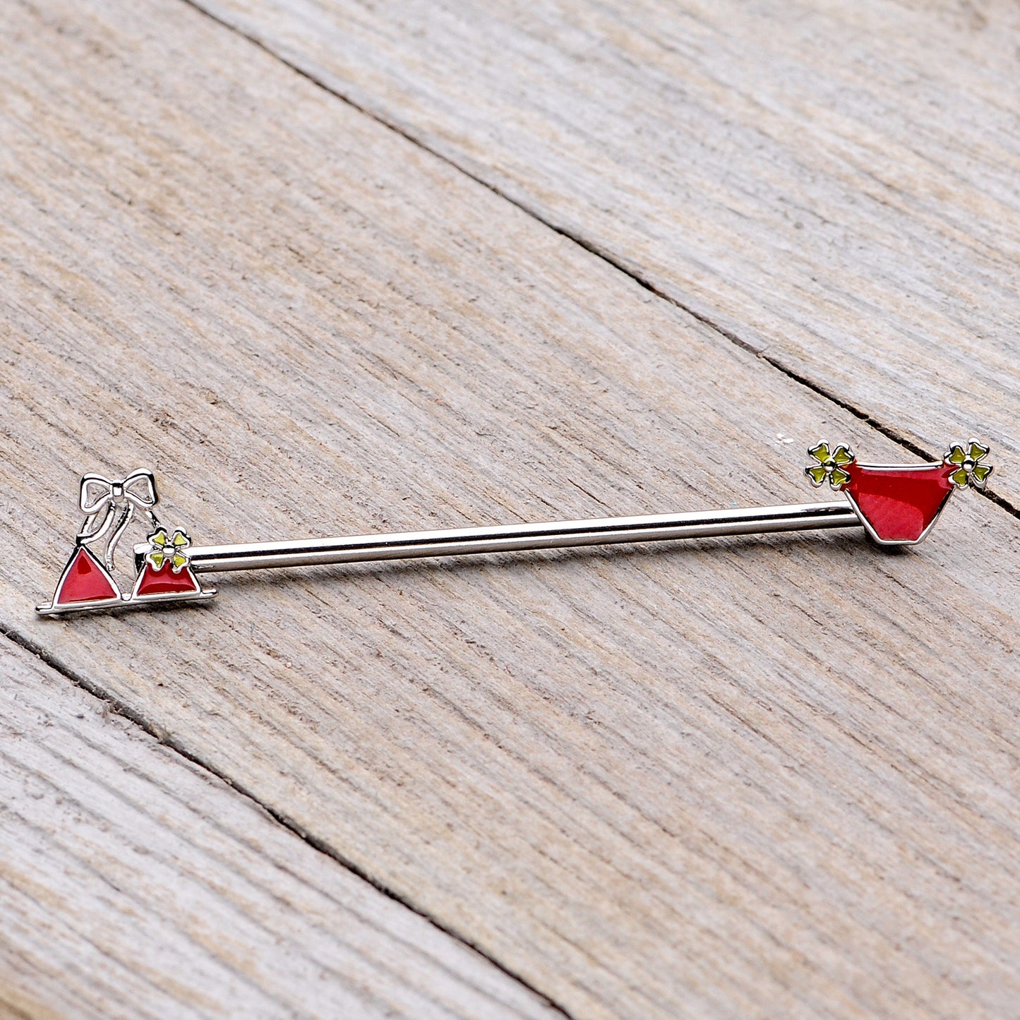 14 Gauge Red Itty Bitty Bikini Industrial Barbell 38mm