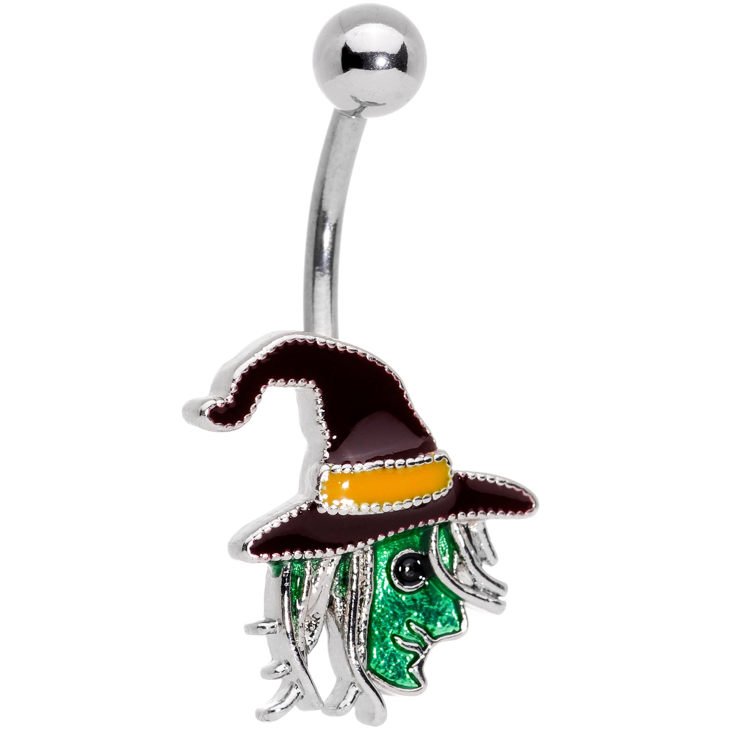 Ghastly Green Woods Witch Halloween Belly Ring