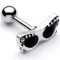 16 Gauge 1/4 Clear Gem 50s Retro Sunglasses Cartilage Tragus Earring