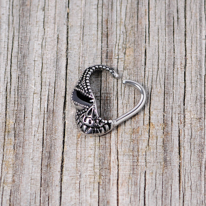 16 Gauge 3/8 Skull Halloween Right Heart Closure Ring