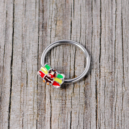 16 Gauge 3/8 Rasta Turkey Thanksgiving BCR Captive Ring