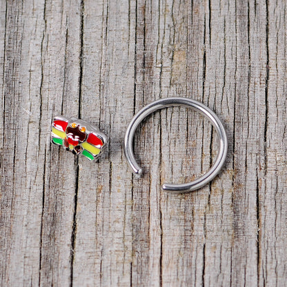 16 Gauge 3/8 Rasta Turkey Thanksgiving BCR Captive Ring