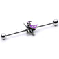 14 Gauge Purple Witch Broom Halloween Industrial Barbell 38mm