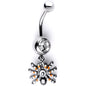 Clear Gem Tarantula Spider Halloween Dangle Belly Ring