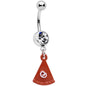 Clear Gem Pumpkin Pie Holiday Thanksgiving Dangle Belly Ring