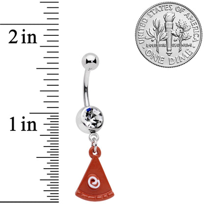 Clear Gem Pumpkin Pie Holiday Thanksgiving Dangle Belly Ring