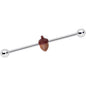 14 Gauge Brown Fall Autumn Acorn Industrial Barbell 38mm