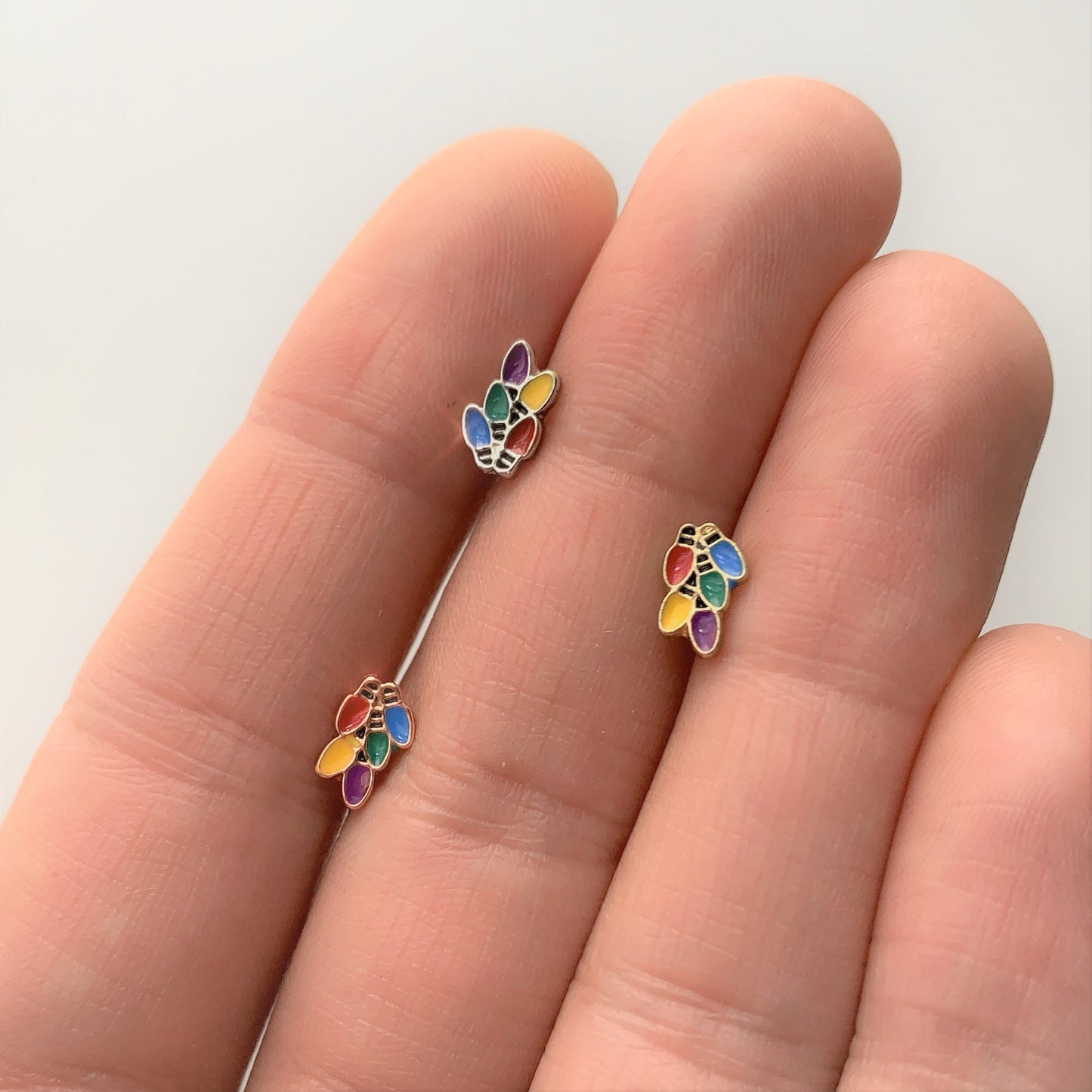 16 Gauge 1/4 Rose Gold Tone Christmas Lights Holiday Cartilage Tragus