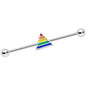 14 Gauge Rainbow Pride Triangle Industrial Barbell 38mm