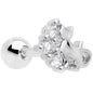 16 Gauge 1/4 Clear CZ Gem Curve Cat Cartilage Tragus Earring