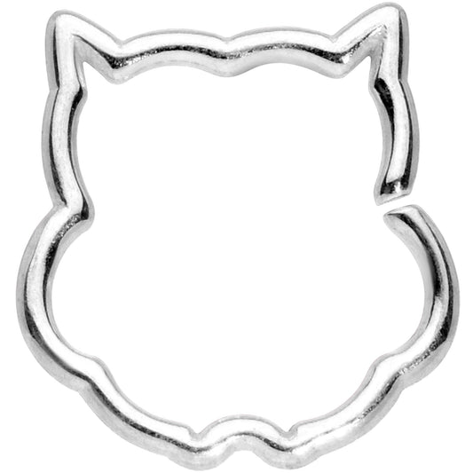16 Gauge 3/8 Steel Barn Owl Halloween Cartilage Closure Ring