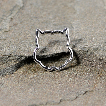 16 Gauge 3/8 Steel Barn Owl Halloween Cartilage Closure Ring