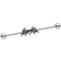 14 Gauge Clear Black Gem Bat Halloween Industrial Barbell 38mm