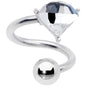 14 Gauge 3/8 Clear Gem Faceted Bling Spiral Twister Belly Ring