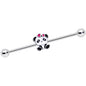 14 Gauge Black White Precious Panda Industrial Barbell 38mm