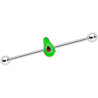 14 Gauge Green Groovy Avocado Industrial Barbell 38mm