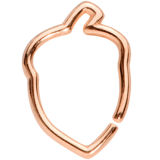 16 Gauge 3/8 Rose Gold Tone Autumn Acorn Closure Ring