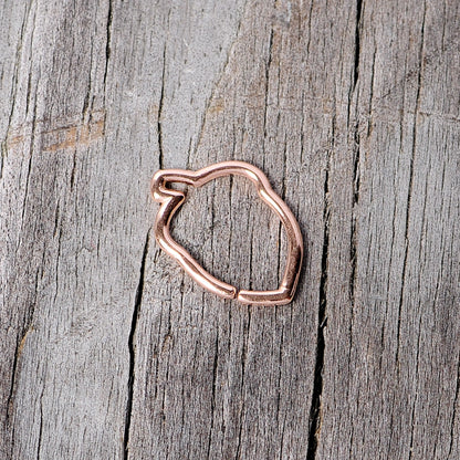 16 Gauge 3/8 Rose Gold Tone Autumn Acorn Closure Ring
