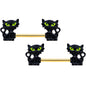 14 Gauge 9/16 Gold Tone Black Cat Halloween Barbell Nipple Ring Set