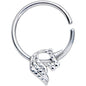 16 Gauge 3/8 Clear Gem Silhouette Unicorn Closure Ring