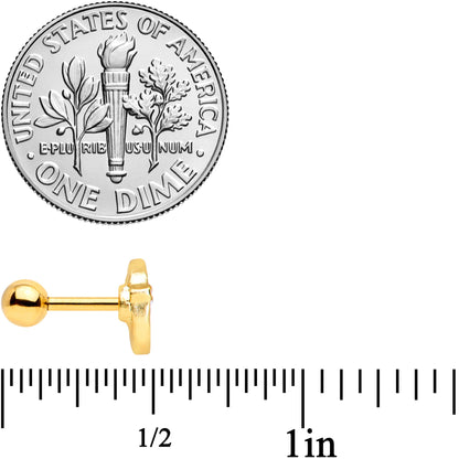 16 Gauge 1/4 Gold Tone Santa Claus Christmas Cartilage Tragus Earring