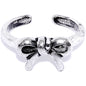 Rhodium Plated Pretty Bow Toe Ring