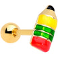 16 Gauge 1/4 Gold Tone Get to Work Pencil Cartilage Tragus Earring
