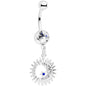 Clear Blue Gem Moon Sun Star Dangle Belly Ring