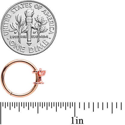 16 Gauge 3/8 Clear Gem Rose Gold Tone Cocktail New Year Septum Clicker