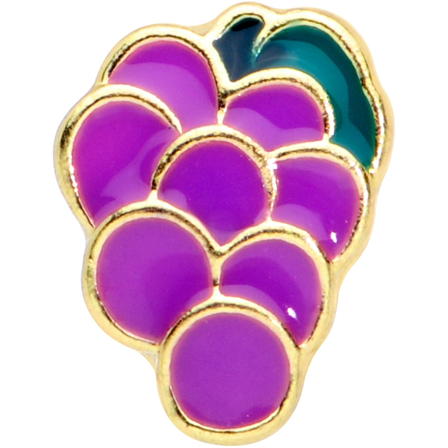 16 Gauge 1/4 Gold Tone Sweet Purple Grapes Cartilage Tragus Earring