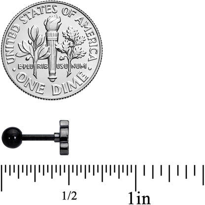 16 Gauge 1/4 Black Mouse Cartilage Tragus Earring