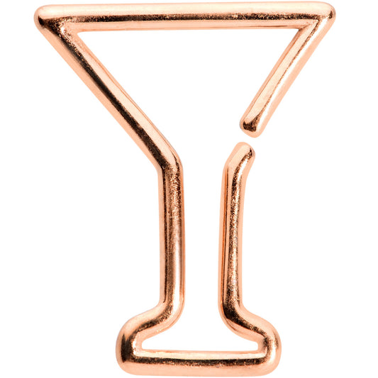 16 Gauge 5/16 Rose Gold Tone Bottoms Up Wine Glass Closure Ring