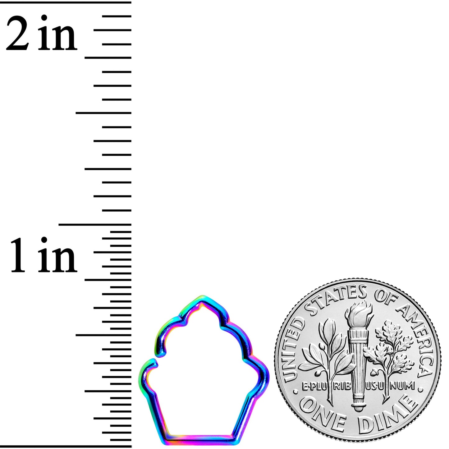 16 Gauge 5/16 Rainbow Baked Treats Cupcake Closure Ring
