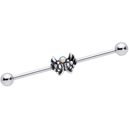 14 Gauge Aurora Gem Angel Wings Christmas Industrial Barbell 38mm