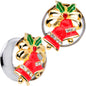 Clear Gem Holiday Bells Christmas Double Flare Plug Set