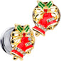 Clear Gem Holiday Bells Christmas Double Flare Plug Set