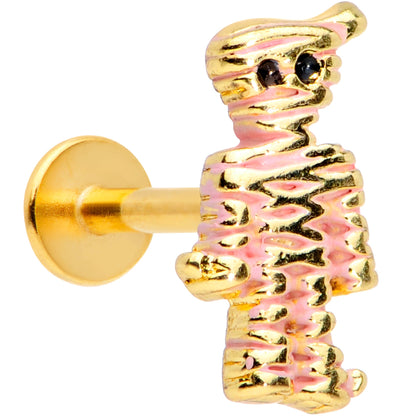 16 Gauge 5/16 Gold Tone Mummy Halloween Labret Monroe Tragus