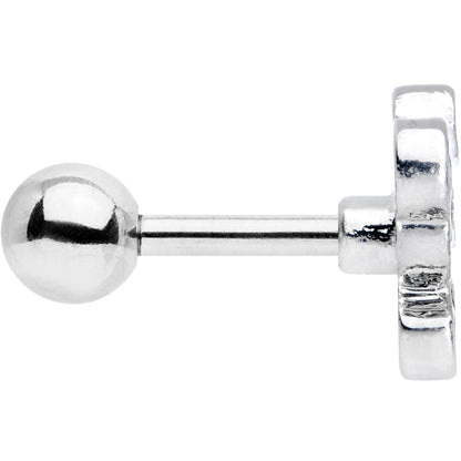 16 Gauge 1/4 Black White Panda Bear Cartilage Tragus Earring