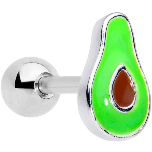 16 Gauge 1/4 Groovy Green Avocado Fruit Cartilage Tragus Earring