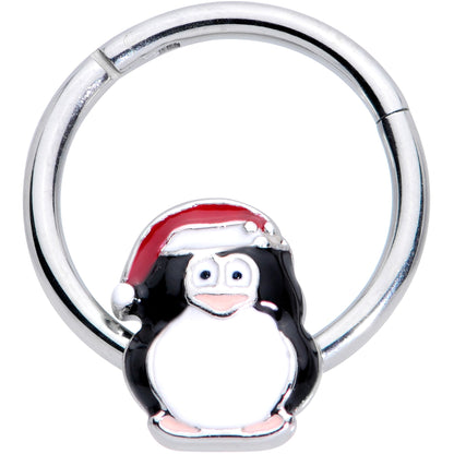 16 Gauge 3/8 Penguin Santa Hat Christmas Hinged Segment Ring