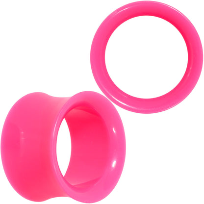 Pink Acrylic UV Saddle Tunnel Plug Set 12mm to 26mm