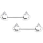 14 Gauge 9/16 Clear Gem Hot Cocoa Barbell Nipple Ring Set