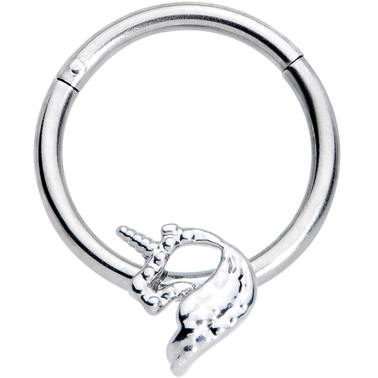 16 Gauge 3/8 Silhouette Unicorn Hinged Segment Ring