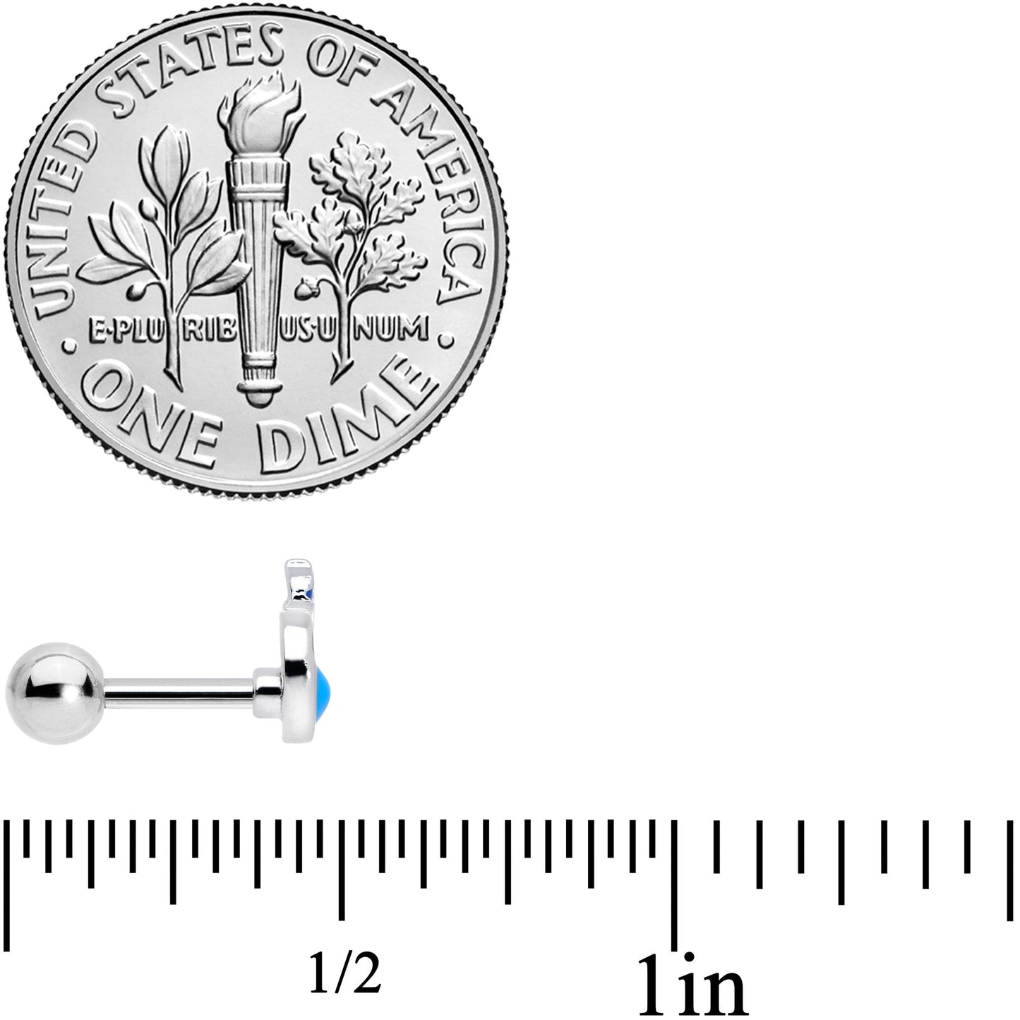 16 Gauge 1/4 Whale in the Water Nautical Cartilage Tragus