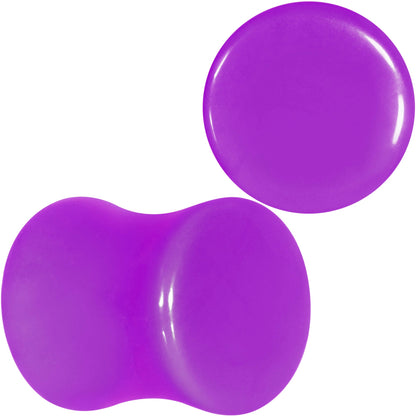 Purple Acrylic Saddle Plug Set 8 Gauge to 00 Gauge