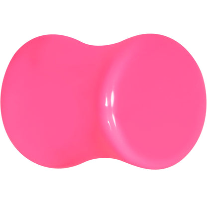 Hot Pink Acrylic Saddle Plug Set 8 Gauge to 00 Gauge